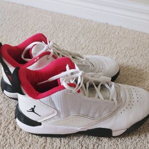 Jordan White and Red Sneakers